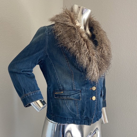 ❌SOLD❌ ONLY Jeans Denim Jacket With Faux Fur Collar - Picture 3 of 7